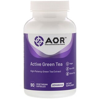 Advanced Orthomolecular Research AOR, Active Green Tea، 90 كبسولات نباتية