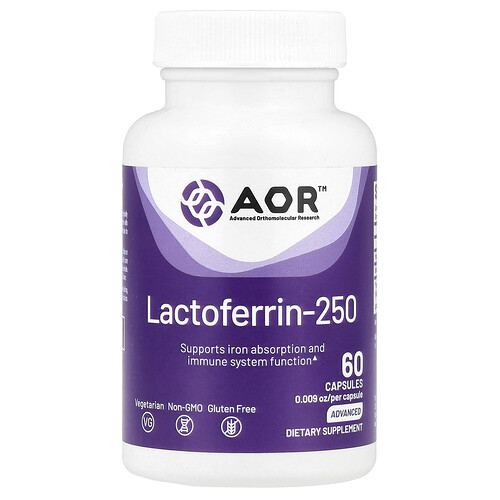 Advanced Orthomolecular Research Aor Lactoferrin-250, 250 mg , 60 Capsules