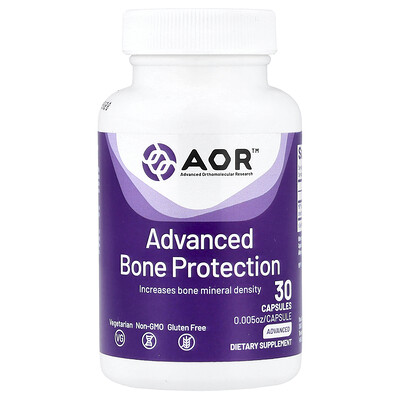 Advanced Orthomolecular Research AOR, Protección ósea avanzada, 40 mg, 30 cápsulas