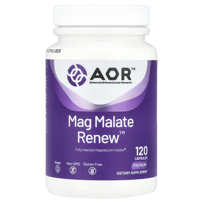 Advanced Orthomolecular Research AOR, Mag Malate Renew™, 120 cápsulas