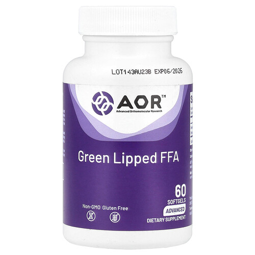 Advanced Orthomolecular Research Aor Green Lipped FFA, 60 Softgels (50 mg per Softgel)