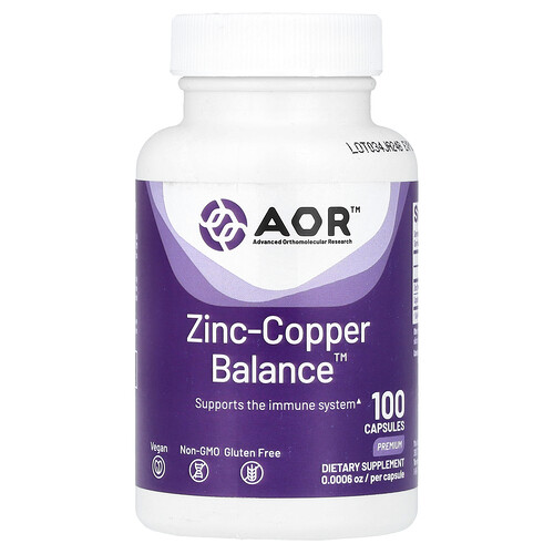Advanced Orthomolecular Research Aor Zinc-Copper Balance™, 100 Capsules