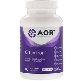 Advanced Orthomolecular Research AOR, Ortho Iron، عدد 60 كبسولة نباتية