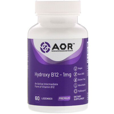Advanced Orthomolecular Research AOR Гидроксины B12, 1 мг, 60 пастилок