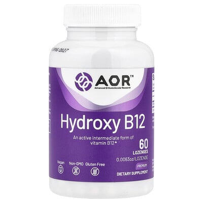 Advanced Orthomolecular Research AOR, Hidroxi B12, 1000 mcg, 60 pastillas