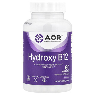 Advanced Orthomolecular Research AOR, Hydroxy B12, 1.000 mcg, 60 Pastil