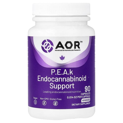 Advanced Orthomolecular Research Aor P.E.A.k Endocannabinoid Support, 400 mg, 90 Capsules