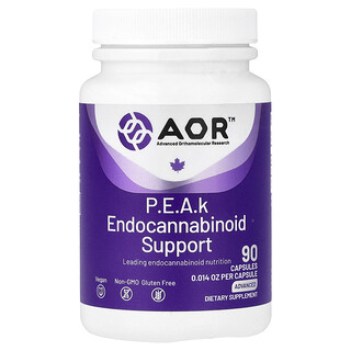 Advanced Orthomolecular Research AOR, P.E.A.k 内源性火麻素支持，高级，400 毫克，90 粒胶囊