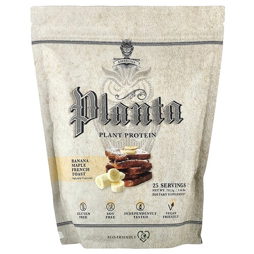Ambrosia Collective, Planta, Plant Protein, pflanzliches Protein, Banane-Ahorn-French-Toast, 752,5 g (1,66 lbs.)