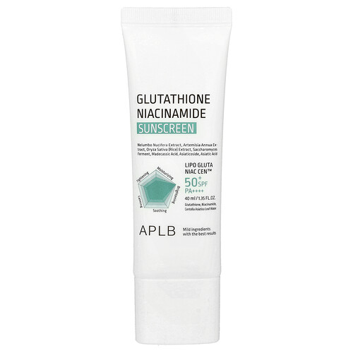 Aplb Glutathione Niacinamide, Sunscreen, SPF 50+ PA ++++, 1.35 fl oz (40 ml)