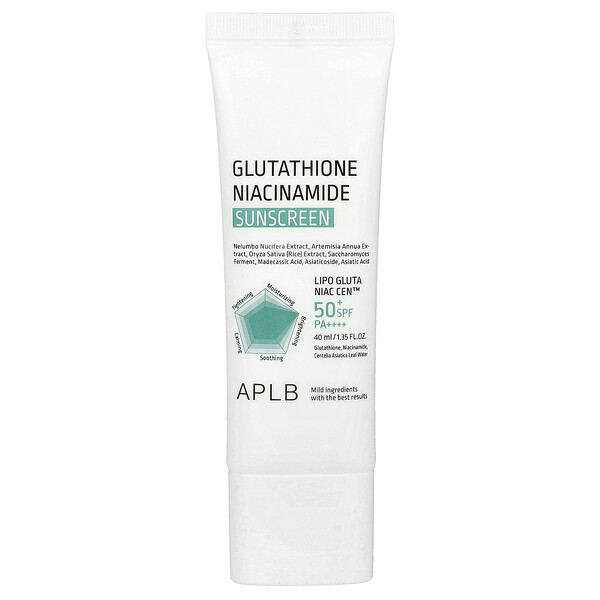 APLB Glutathione Niacinamide, Sunscreen, SPF 50+ PA ++++, 1.35 fl oz (40 ml)