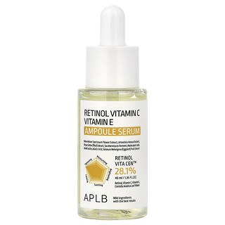 APLB, Sérum en ampoules de rétinol, de vitamine C et de vitamine E, 40 ml