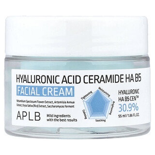 APLB, Crème pour le visage à l'acide hyaluronique et au céramide HA B5, 55 ml