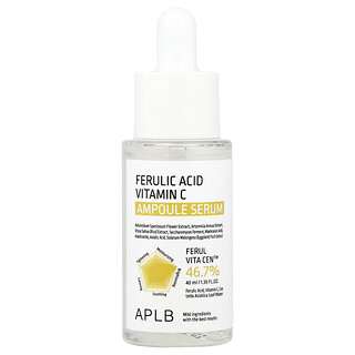 APLB, Ferulac Acid Vitamin C Ampoule Serum, Serum mit Ferulasäure und Vitamin C, 40 ml (1,35 fl. oz.)