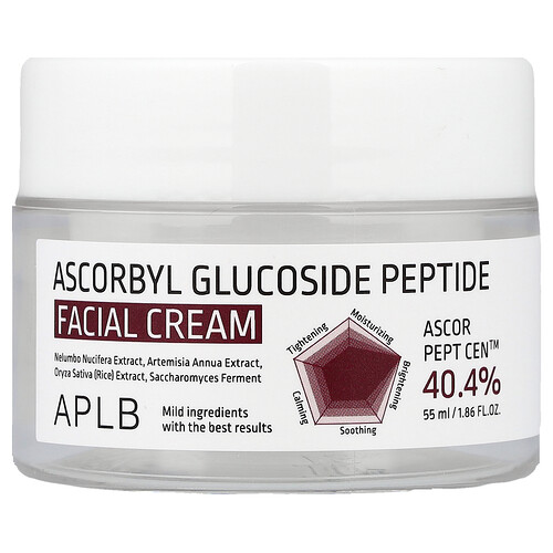 APLB, Ascorbyl Glucosid Peptide Facial Cream, Gesichtscreme mit Ascorbylglucosid-Peptid, 55 ml (1,86 fl. oz.)
