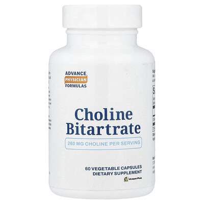 Product Image for Advance Physician Formulas, Choline Bitartrate, 260 mg, 60 Vegetable Capsules