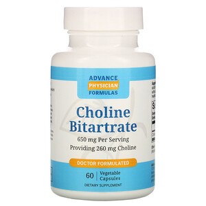 Отзывы о Эдвэнс Физишн Формула, Choline Bitartrate, 650 mg, 60 Vegetable Capsules