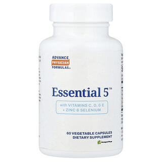 Advance Physician Formulas, Essential 5™ Med vitamin C, D och E + zink och selen, 60 vegetabiliska kapslar