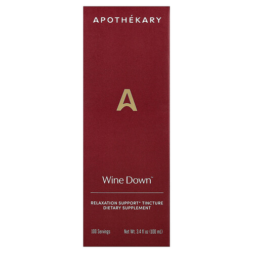 Apothekary, Wine Down™, Relaxation Support Tincture, 3.4 fl oz (100 ml)
