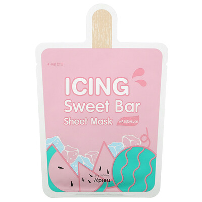 Купить A'Pieu Тканевая маска Icing Sweet Bar, с арбузом, 1 шт., 21 г (0, 74 унции)