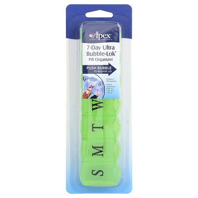 Apex, Organizador de pastillas 7 días Ultra burbuja con tapa, 1 pastillero