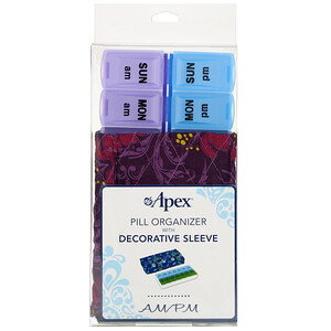 Отзывы о Апекс, Pill Organizer with Decorative Sleeve, AM/PM, 2 Pill Organizers