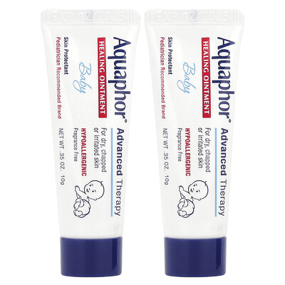 Product Image for Aquaphor, Baby Healing Ointment, Fragrance Free , 2 Tubes, 0.35 oz (10 g) Each