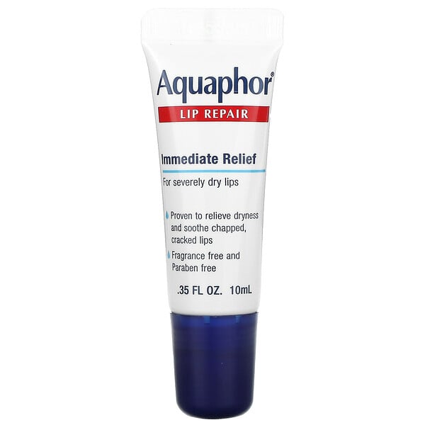 Aquaphor, リップリペア, すぐに緩和, 無香料, .35 fl oz (10 ml)