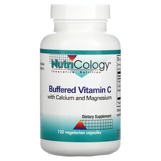 Nutricology, 칼슘 및 마그네슘이 함유된 완충형 비타민C, 베지 캡슐 120정