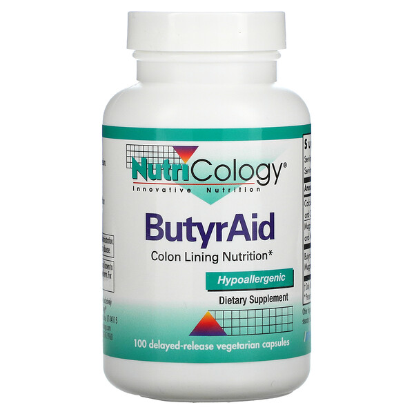 Nutricology, ButyrAid, 100 pflanzliche Kapseln mit verzögerter Freisetzung