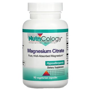 Nutricology, Citrate de magnésieum, 90 capsules végétales