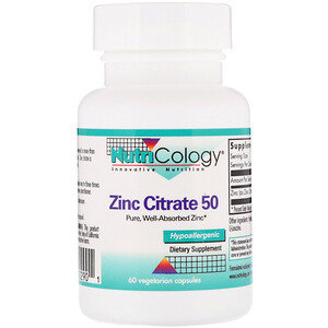 Отзывы о Нутриколоджи, Zinc Citrate 50, 60 Vegetarian Capsules