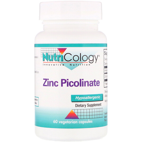 Nutricology, Zinc Picolinate, 60 Vegetarian Capsules iHerb