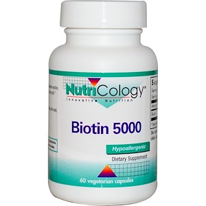 Nutricology, Биотин 5000, 60 капсул в растительной оболочке