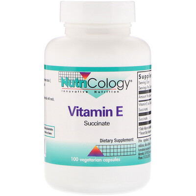Nutricology Витамин E, сукцинат, 100 растительных капсул