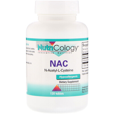 Nutricology NAC N-Acetyl-L-Cysteine, 120 Tablets