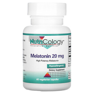 Nutricology, Melatonin, 20 mg, 60 vegetarische Kapseln