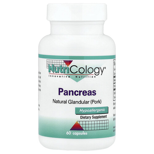 Nutricology, Pancreas, Natural Glandular (Pork), 425 mg , 60 Capsules