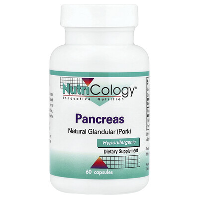 Nutricology, Páncreas, Suplemento glandular natural (cerdo), 60 cápsulas (425 mg por cápsula)