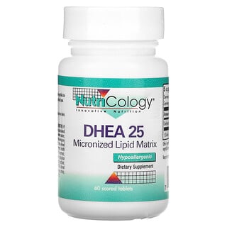 Nutricology, DHEA 25, Matriz de lípidos micronizados, 60 Tabletas