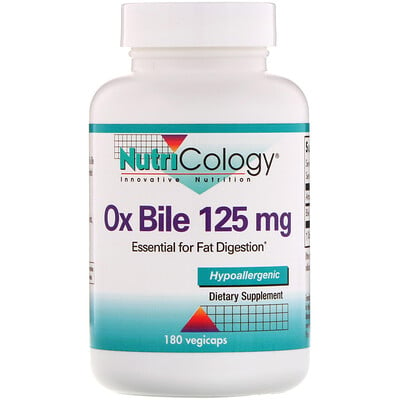 Nutricology Ox Bile (Бычья желчь), 125 мг, 180 капсул Vegicaps