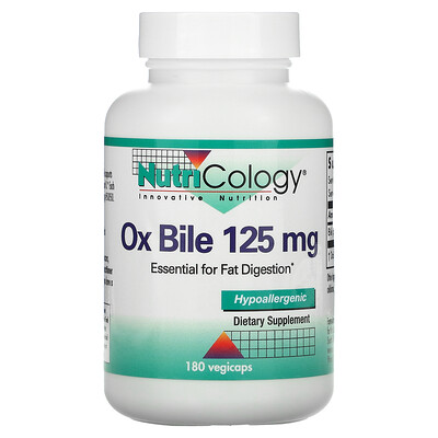 

Nutricology Ox Bile 125 mg 180 Vegicaps