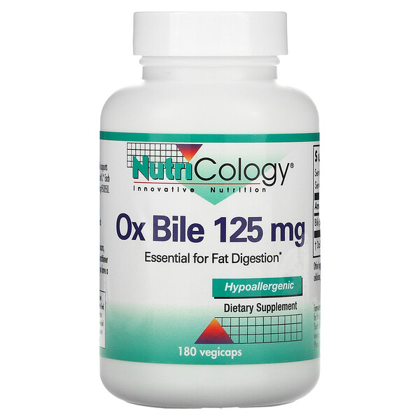 Nutricology, Ox Galle, 125 mg, 180 Vegicaps
