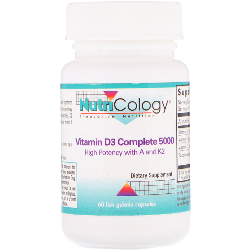 Nutricology, Vitamin D3 Complete 5000, 60 Fish Gelatin Capsules iHerb
