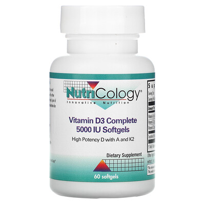 Nutricology Vitamin D3 Complete , 5,000 IU, 60 Softgels