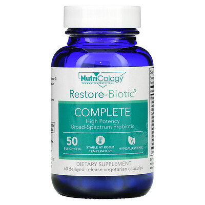 

Nutricology Restore-Biotic Complete 50 Billion 60 Delayed-Release Vegetarian Capsules