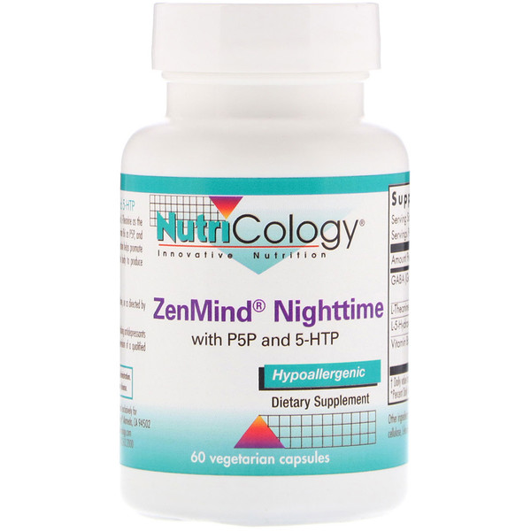 Nutricology, ZenMind Nighttime mit P5P und 5-HTP, 60 vegetarische Kapseln