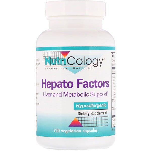 Nutricology, Hepato Factors, Liver and Metabolic Support, 120 Vegetarian Capsules
