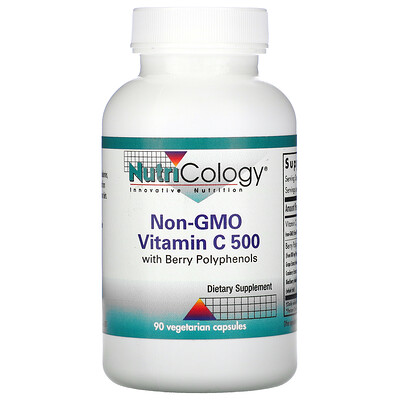 Nutricology Non-GMO Vitamin C 500 with Berry Polyphenols, 90 Vegetarian Capsules