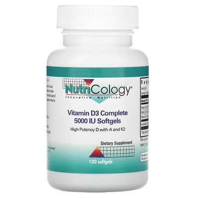 Nutricology Vitamin D3 Complete, 5,000 IU, 120 Softgels